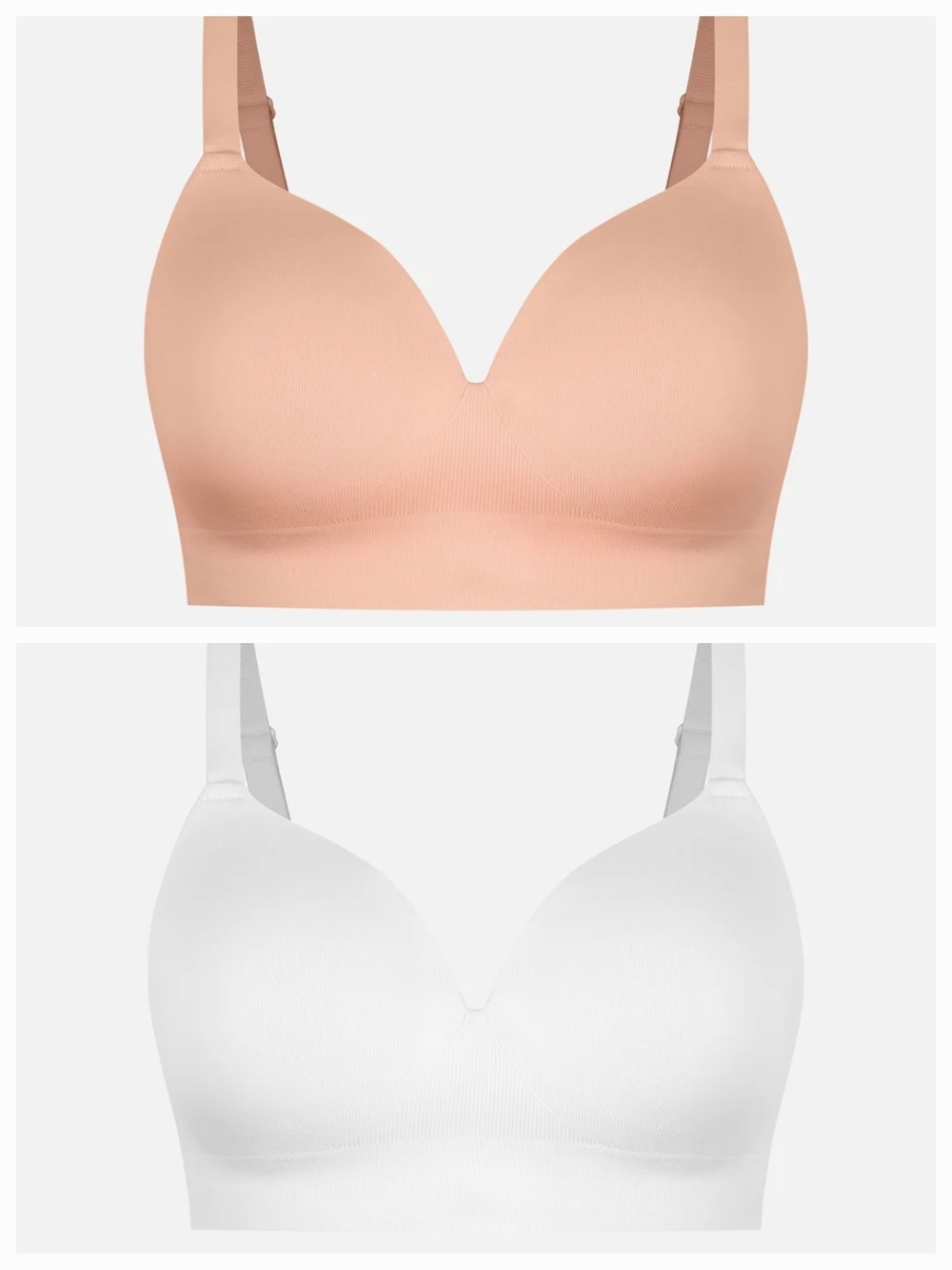 2PK Feelingirl Wireless Push-Up Seamless Full Coverage Bra - XL